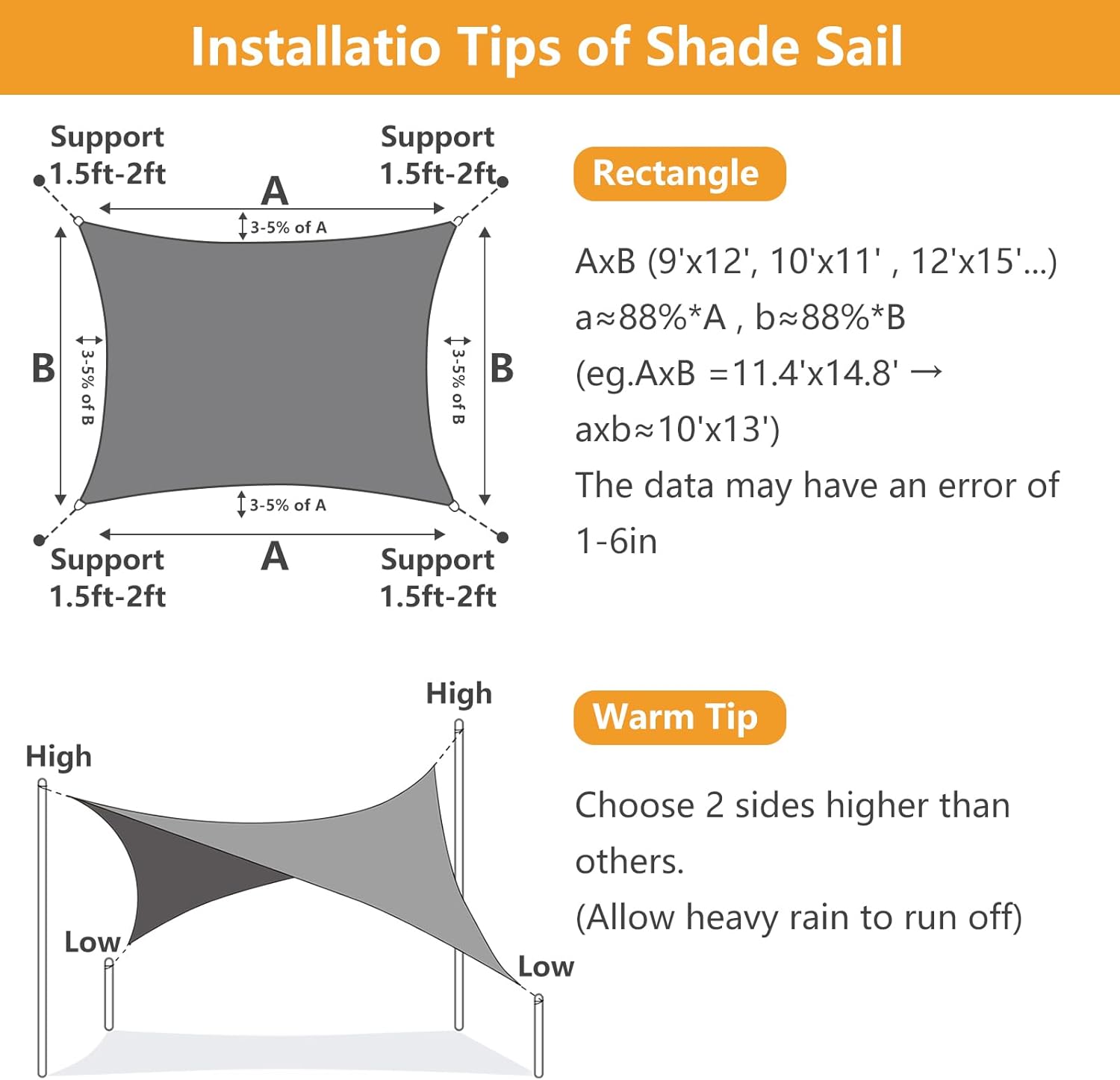 Shade Sail 8'x10' Sun Shade Sail, Permeable Shade Sails HDPE UV Block Sunshade Outdoor Patio Canopy Sun Cover for Backyard, Garden, Porch, Sand - Image 4